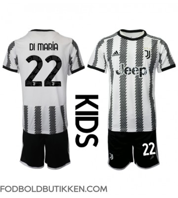 Juventus Angel Di Maria #22 Hjemmebanetrøje Børn 2022-23 Kortærmet (+ Korte bukser)